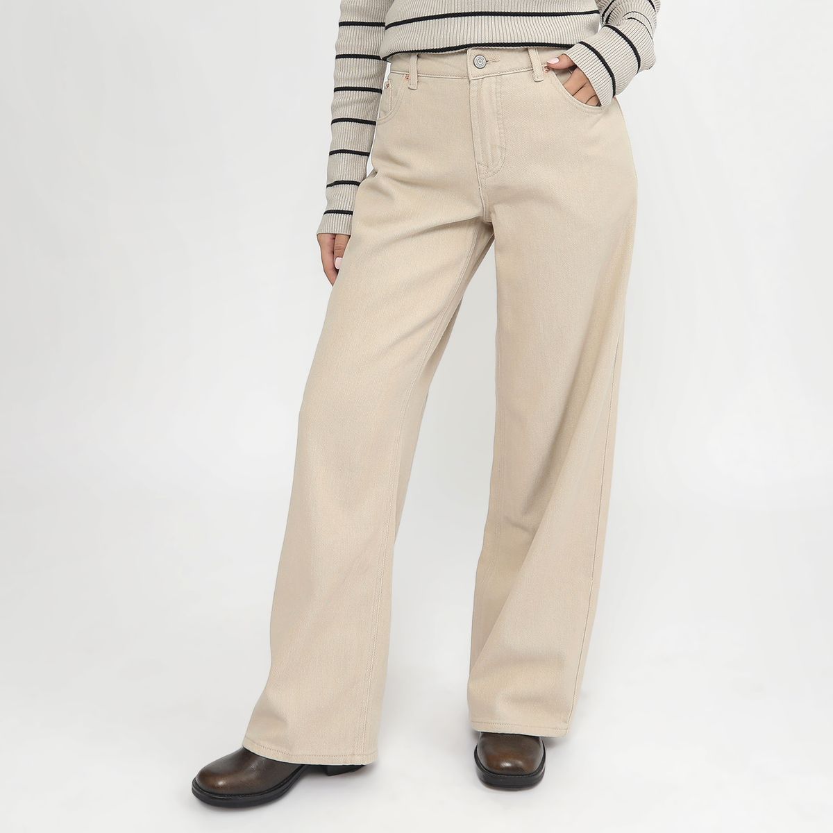 SYBILLA - Jean Wide Leg Tiro Bajo Mujer Sybilla