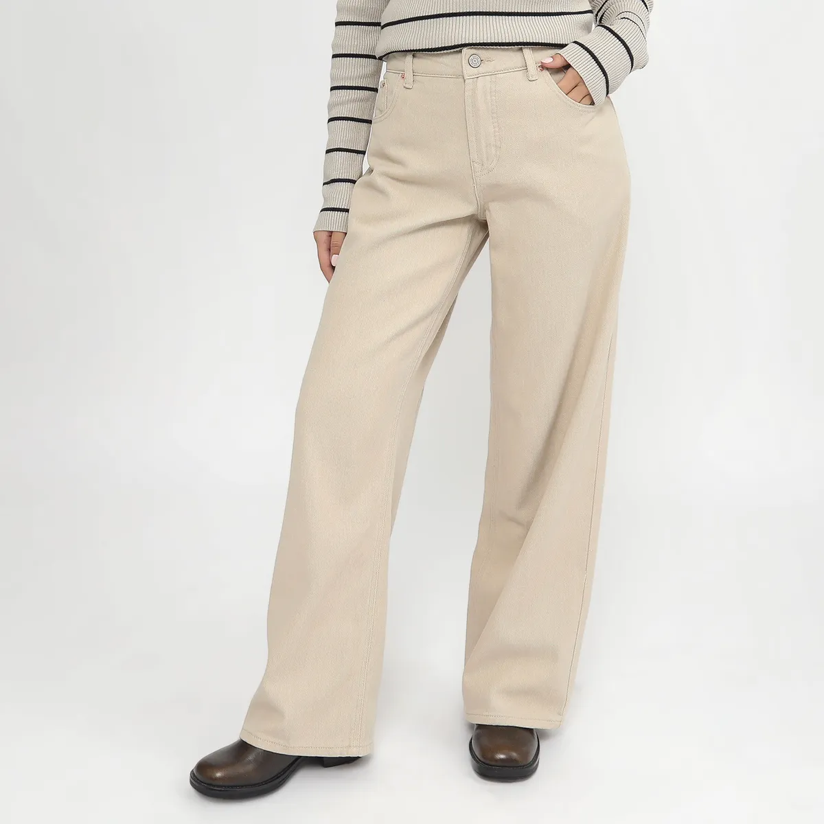 SYBILLA - Jean Wide Leg Tiro Bajo Mujer Sybilla