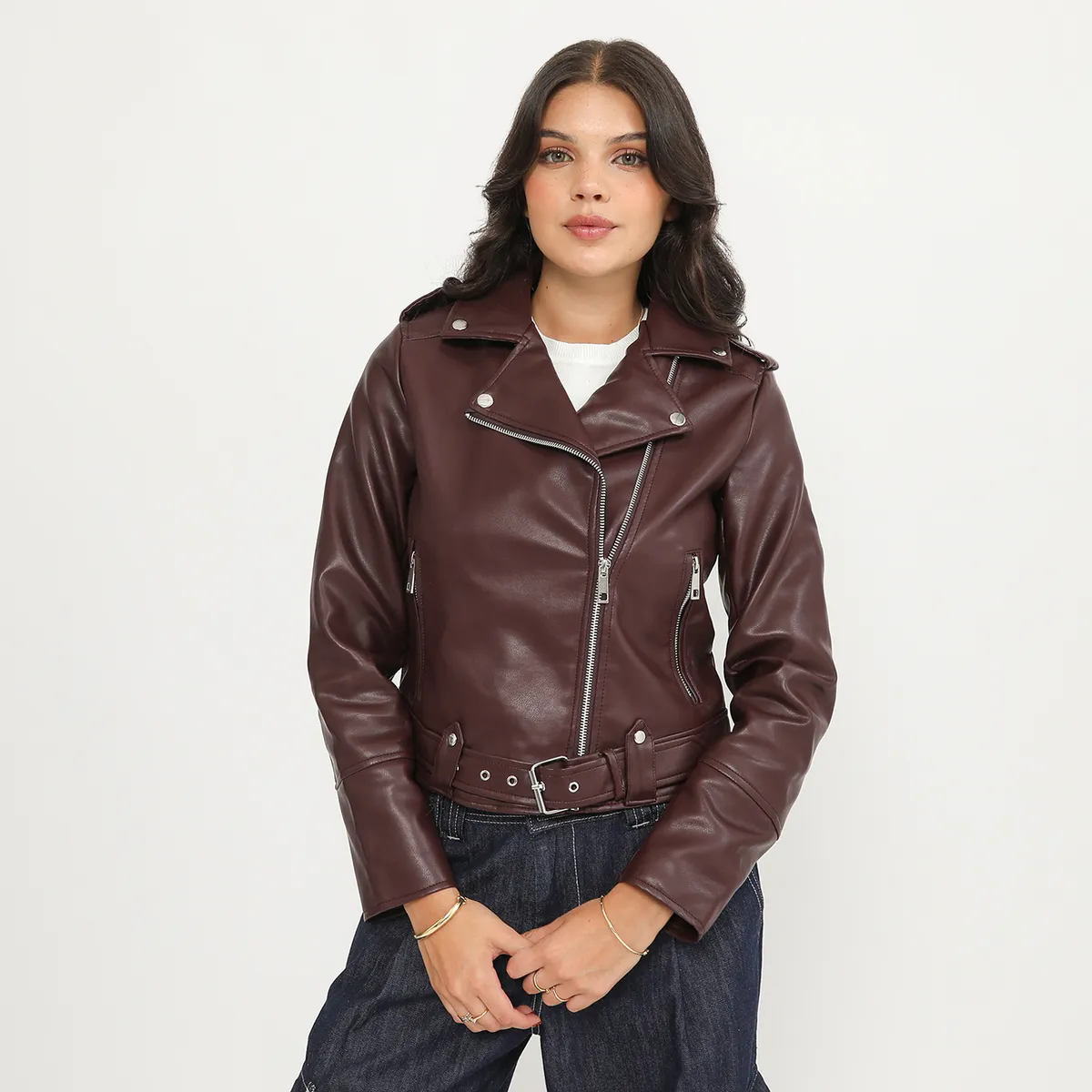 SYBILLA - Casaca Efecto Cuero Mujer Sybilla