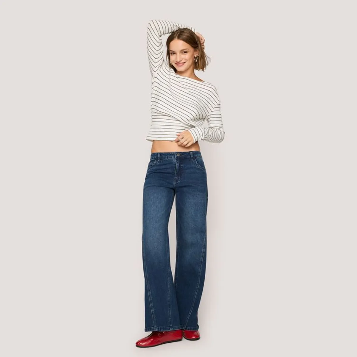 SYBILLA - Jean Wide Leg Tiro Bajo Mujer Sybilla