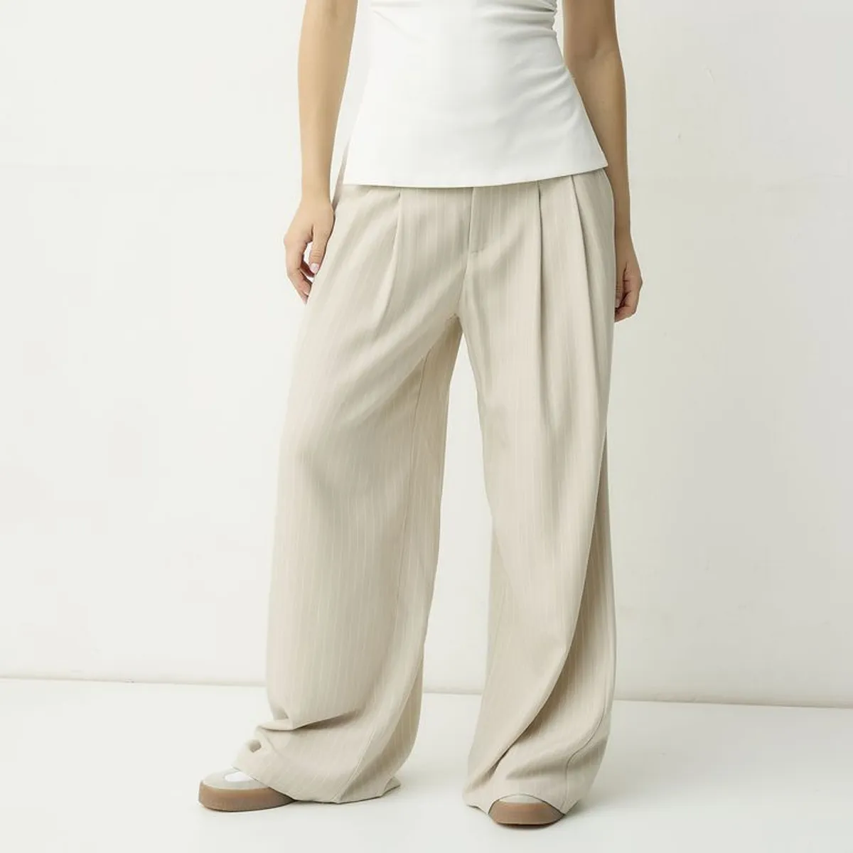SYBILLA - Pantalón Wide Leg Tiro Medio Mujer Sybilla