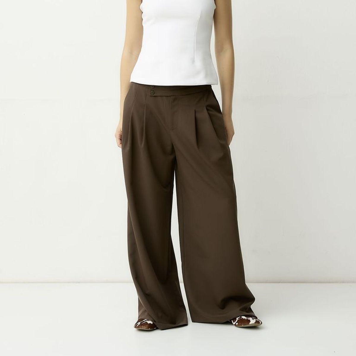 SYBILLA - Pantalón Wide Leg Tiro Medio Mujer Sybilla