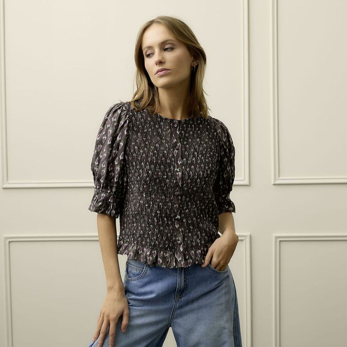 BASEMENT - Blusa Manga Corta Mujer Basement