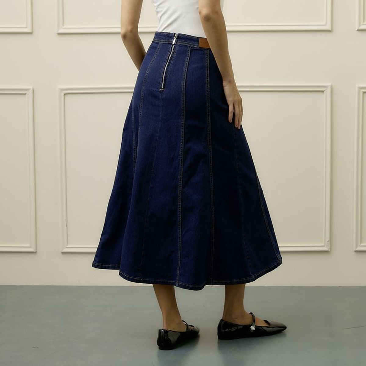 BASEMENT - Falda Larga Denim Mujer Basement