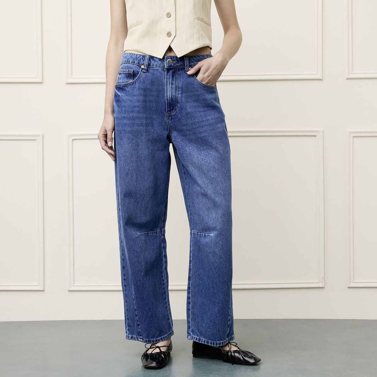 BASEMENT - Jean Baggy Tiro Alto Mujer Basement