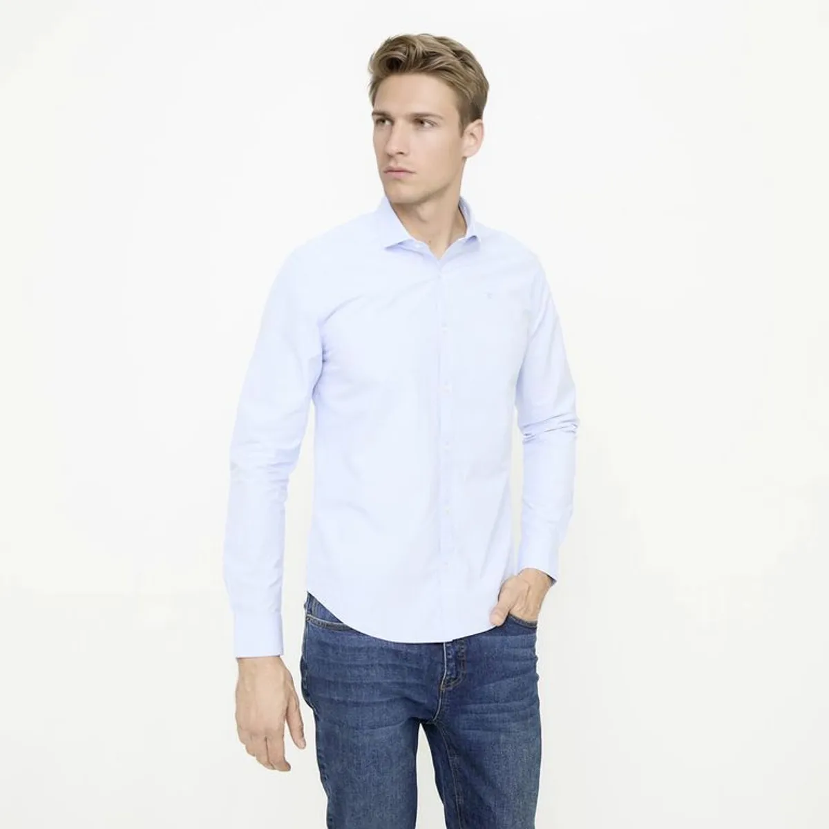 WOLF&HANK - Camisa Slim Fit Manga Larga Hombre Wolf&Han