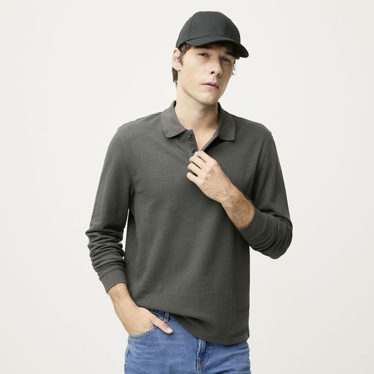 BASEMENT - Polo Algodón Manga Larga Hombre Basement