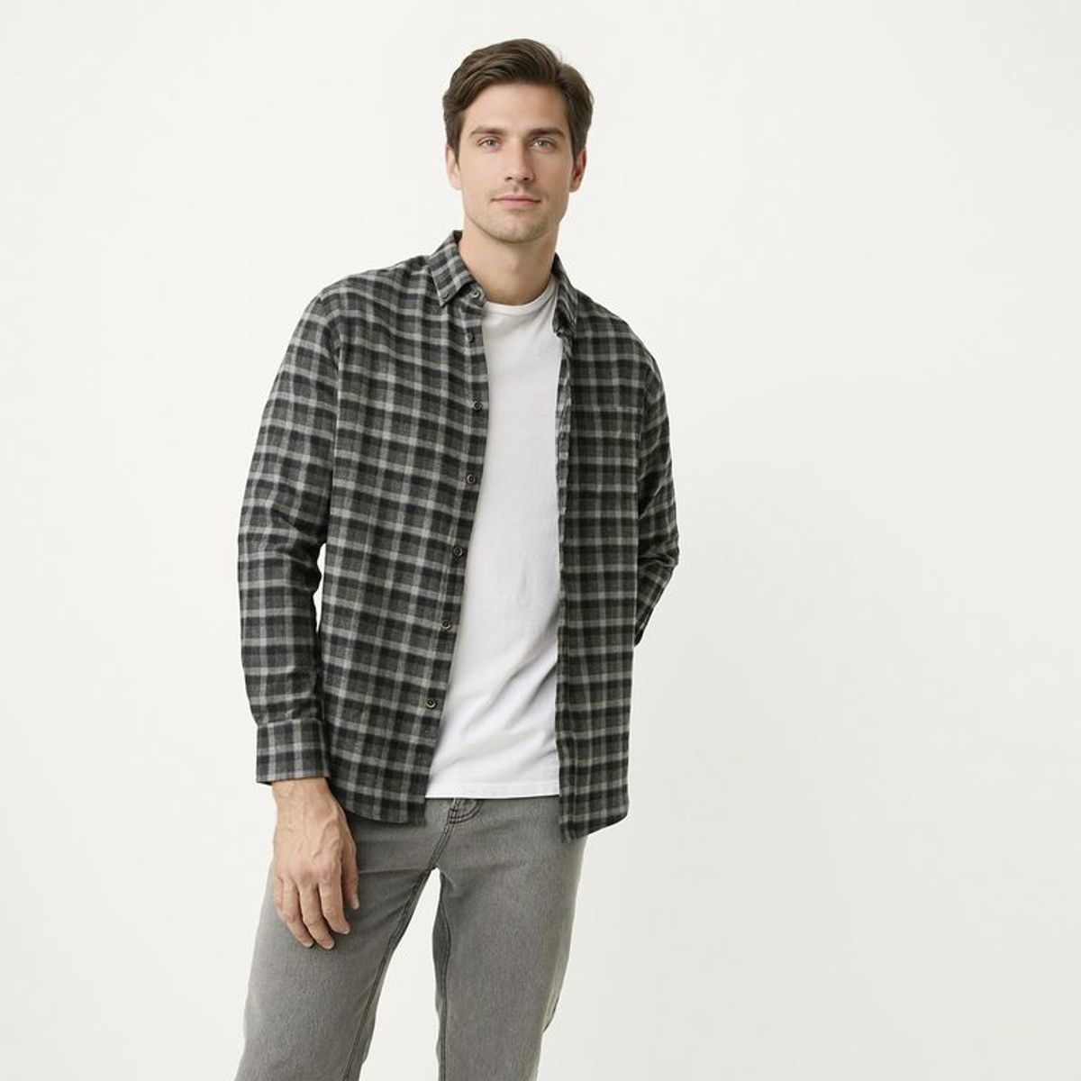 NEWPORT - Camisa Algodón Manga Larga Casual Hombre Newport