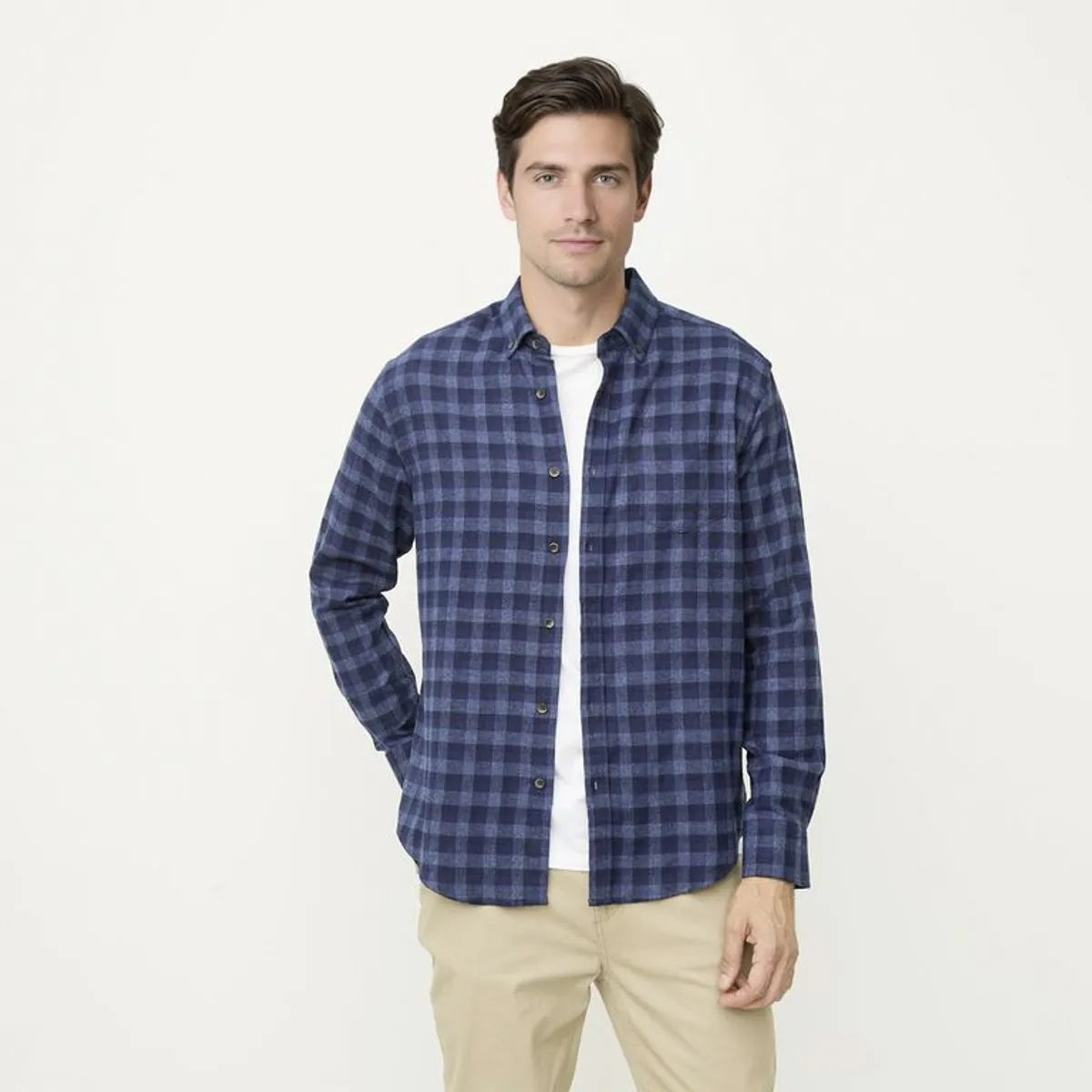 NEWPORT - Camisa Algodón Manga Larga Casual Hombre Newport
