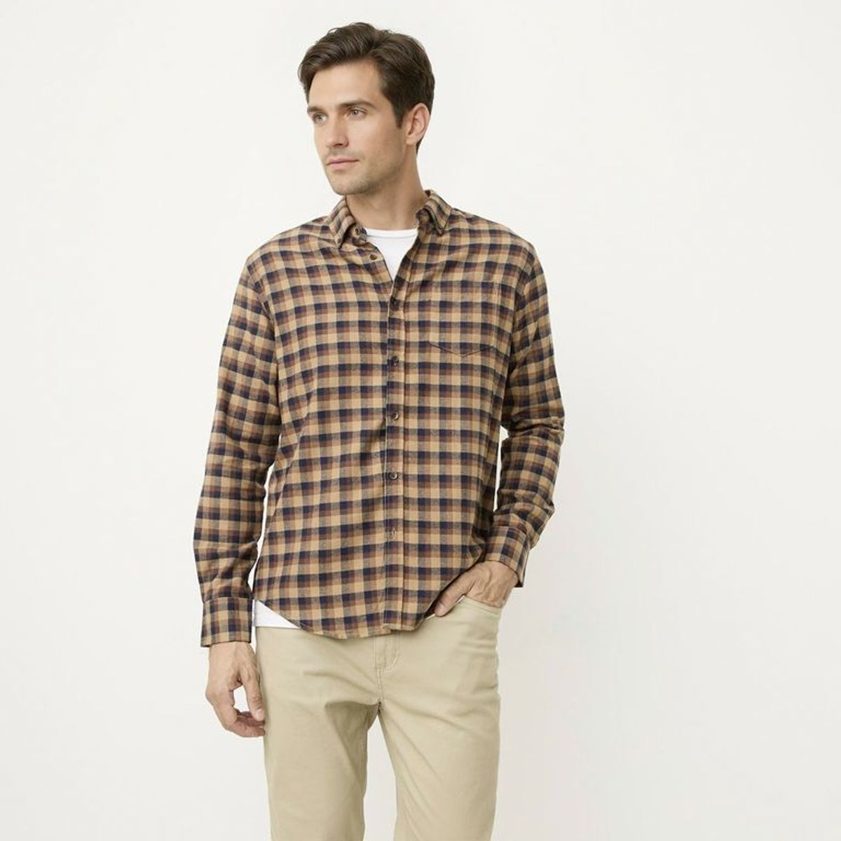 NEWPORT - Camisa Algodón Manga Larga Casual Hombre Newport