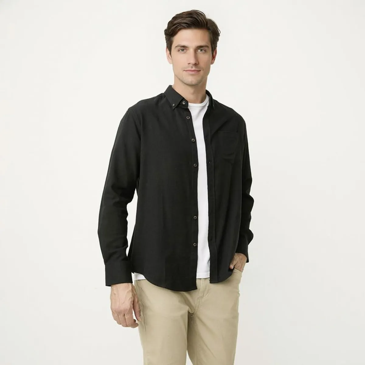 NEWPORT - Camisa Algodón Manga Larga Casual Hombre Newport