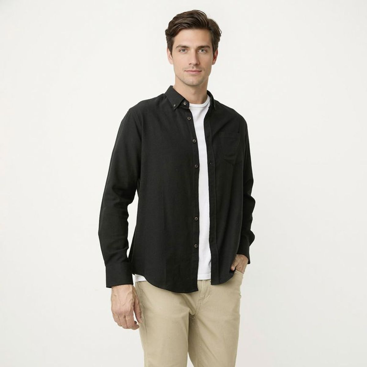 NEWPORT - Camisa Algodón Manga Larga Casual Hombre Newport