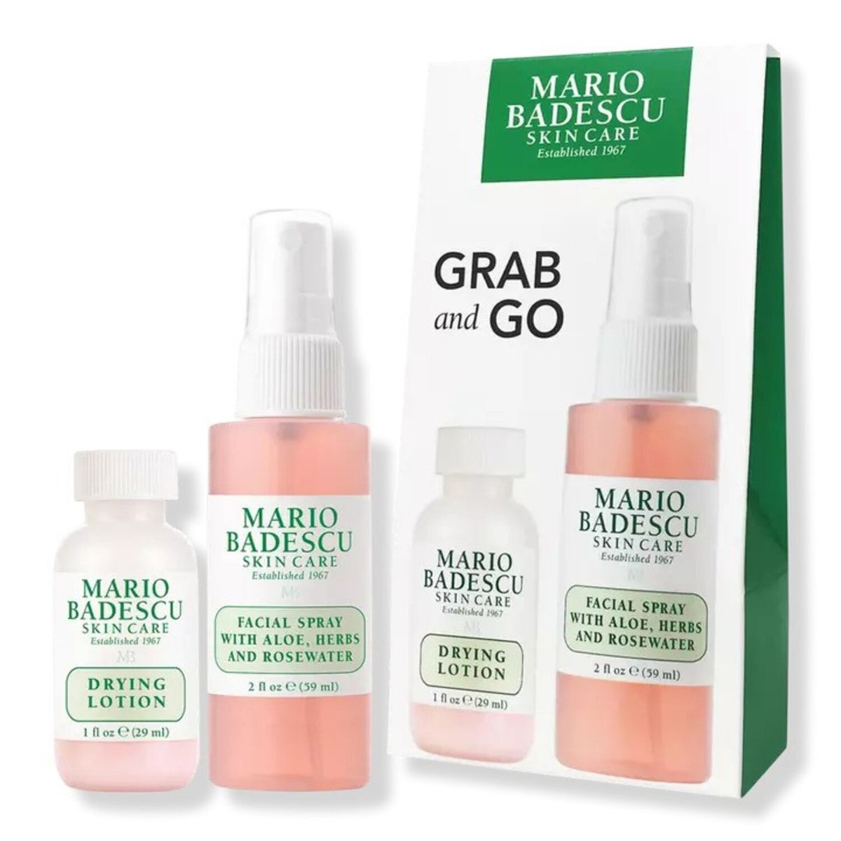 MARIO BADESCU - Set De Viaje Mario Badescu Grab And Go (Loción Secante 29 ml + Bruma Facial 59 ml