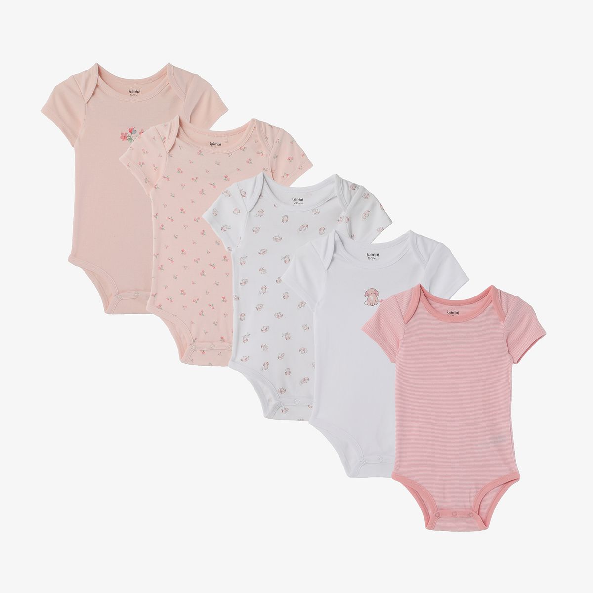 YAMP - Body Bebé Niña Pack X5 Algodón Yamp