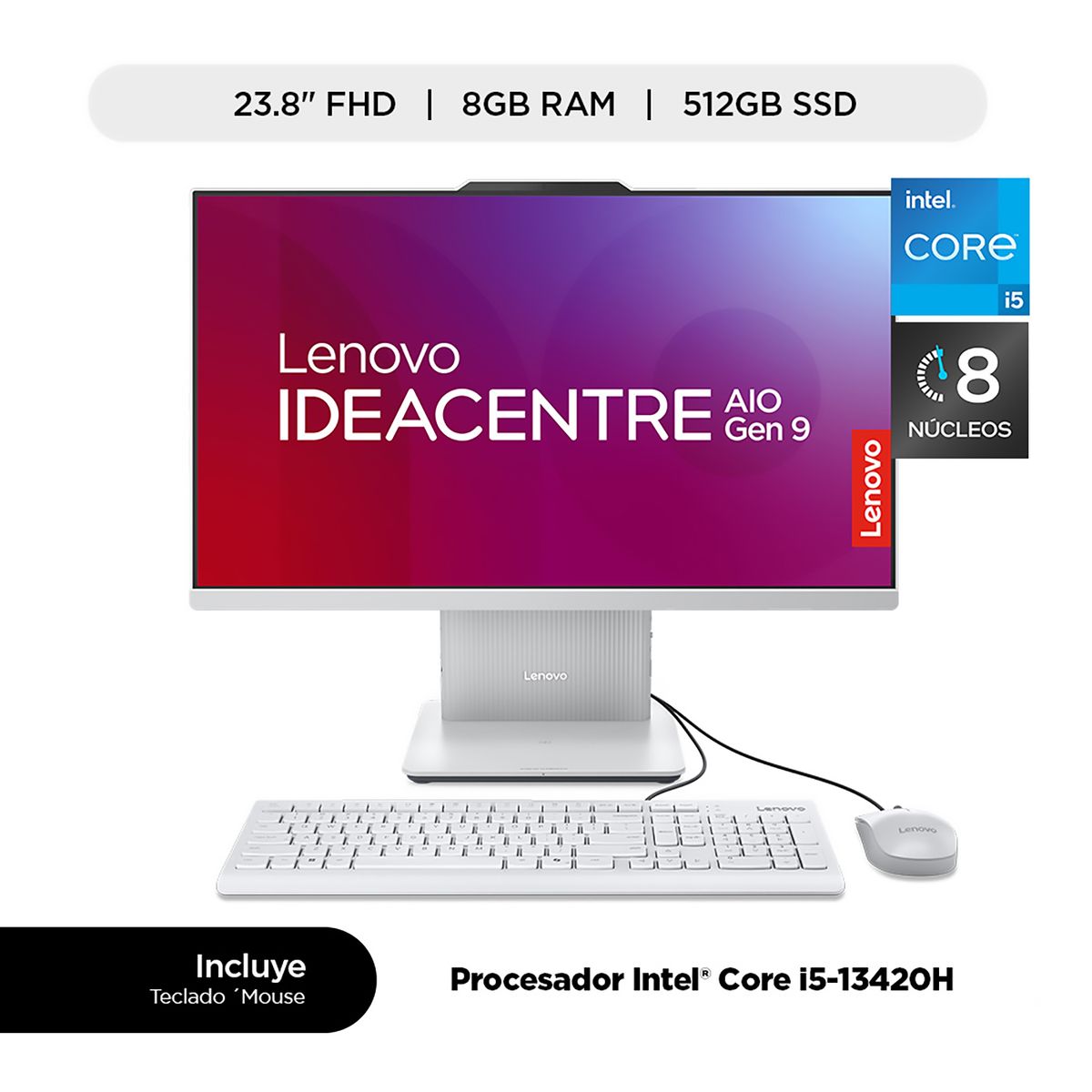 LENOVO - All In One Ideacentre Aio 3i 13va Gen Intel Core I5 8gb Ram 512gb Ssd 23.8" Fhd 100 Hz