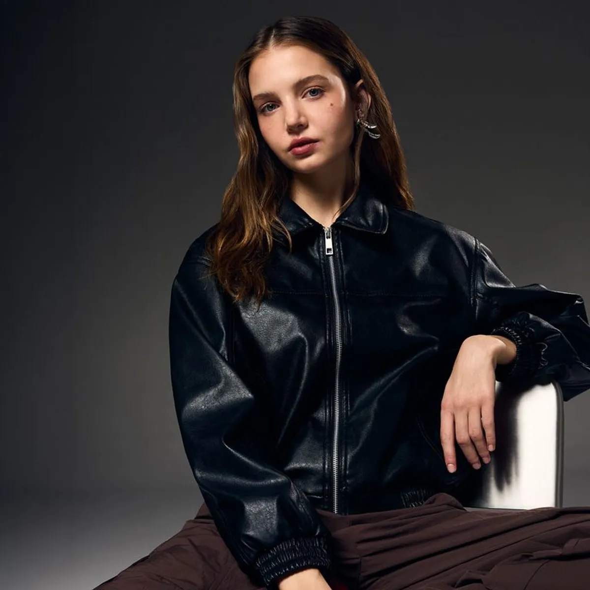 SYBILLA - Casaca Efecto Cuero Mujer Sybilla