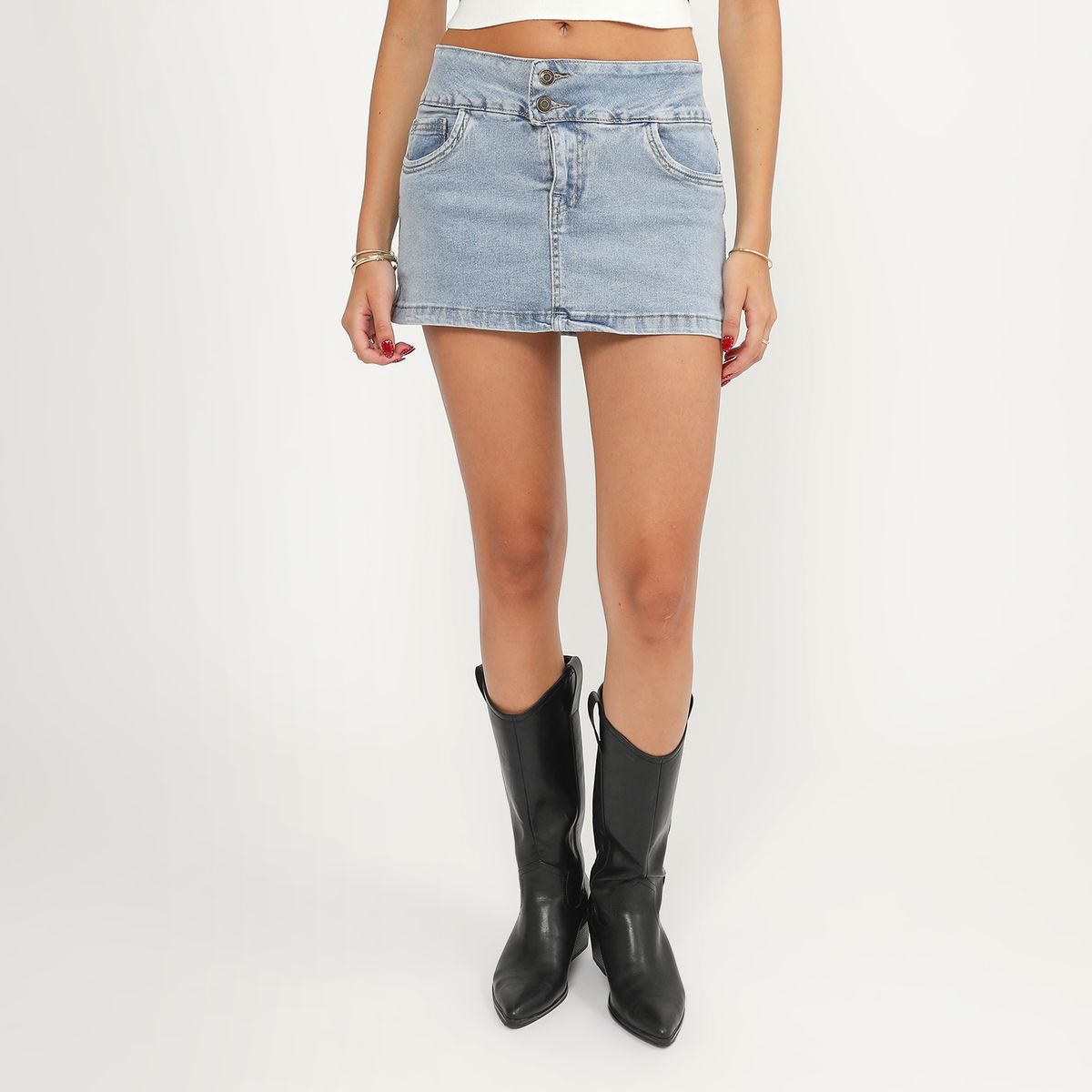 SYBILLA - Falda Corta Denim Mujer Sybilla
