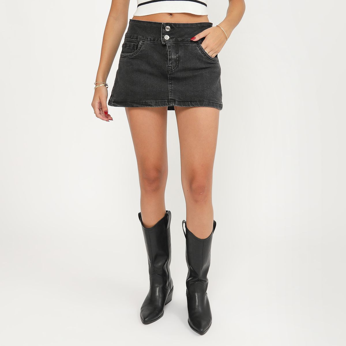 SYBILLA - Falda Corta Denim Mujer Sybilla