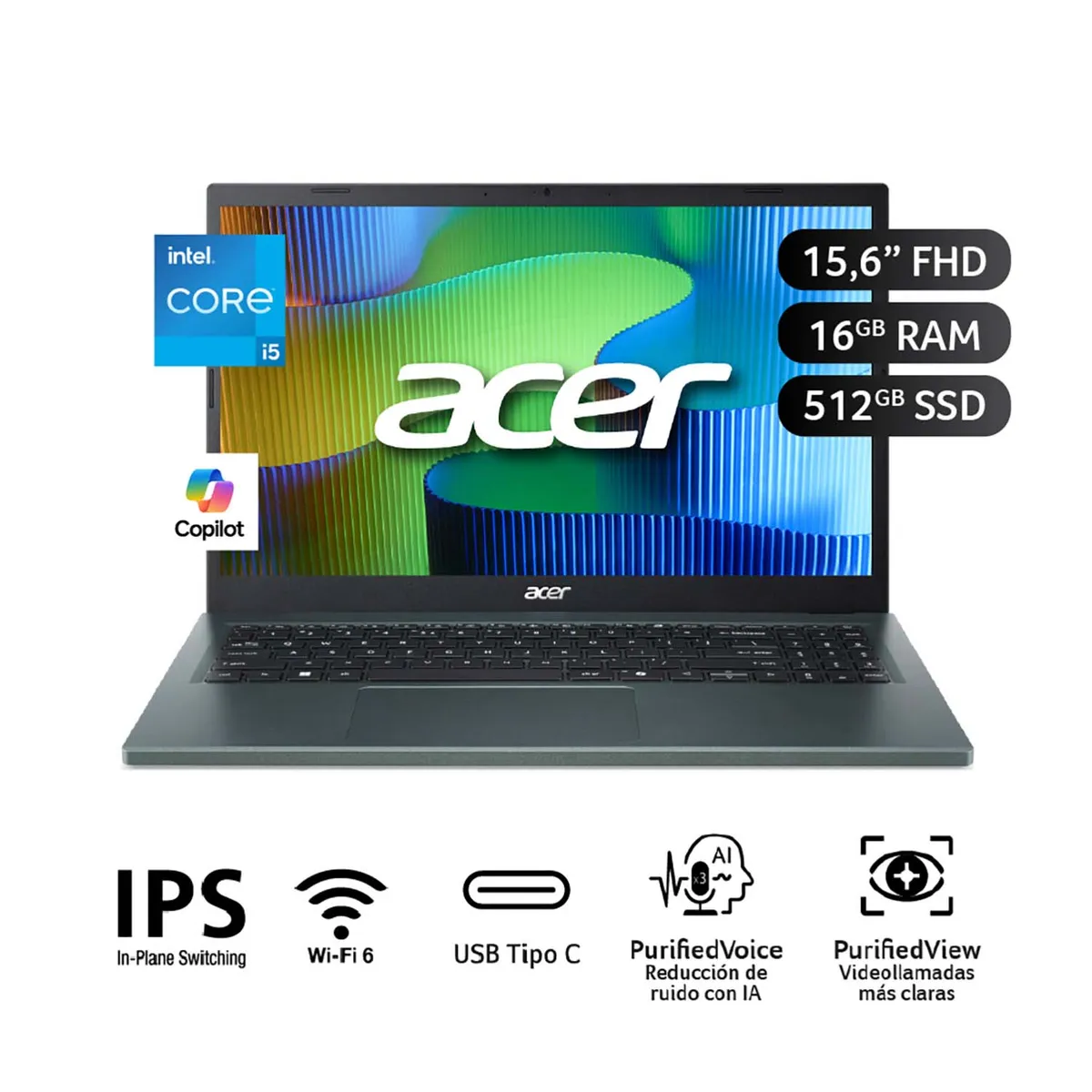 ACER - Laptop Acer Aspire GO Intel Core I5-13420h 16gb 512 Gb 15.6" FHD IPS (1920 X 1080)