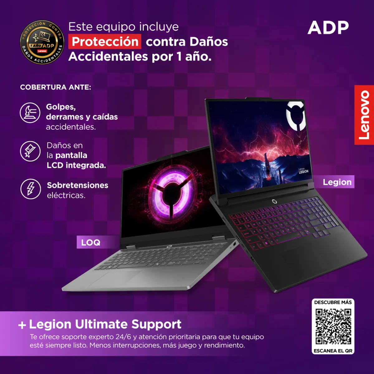 LENOVO - Laptop Gamer Lenovo LOQ serie 200 AMD Ryzen 7 RTX 5050 16GB RAM 512GB SSD 15.6" FHD 144Hz