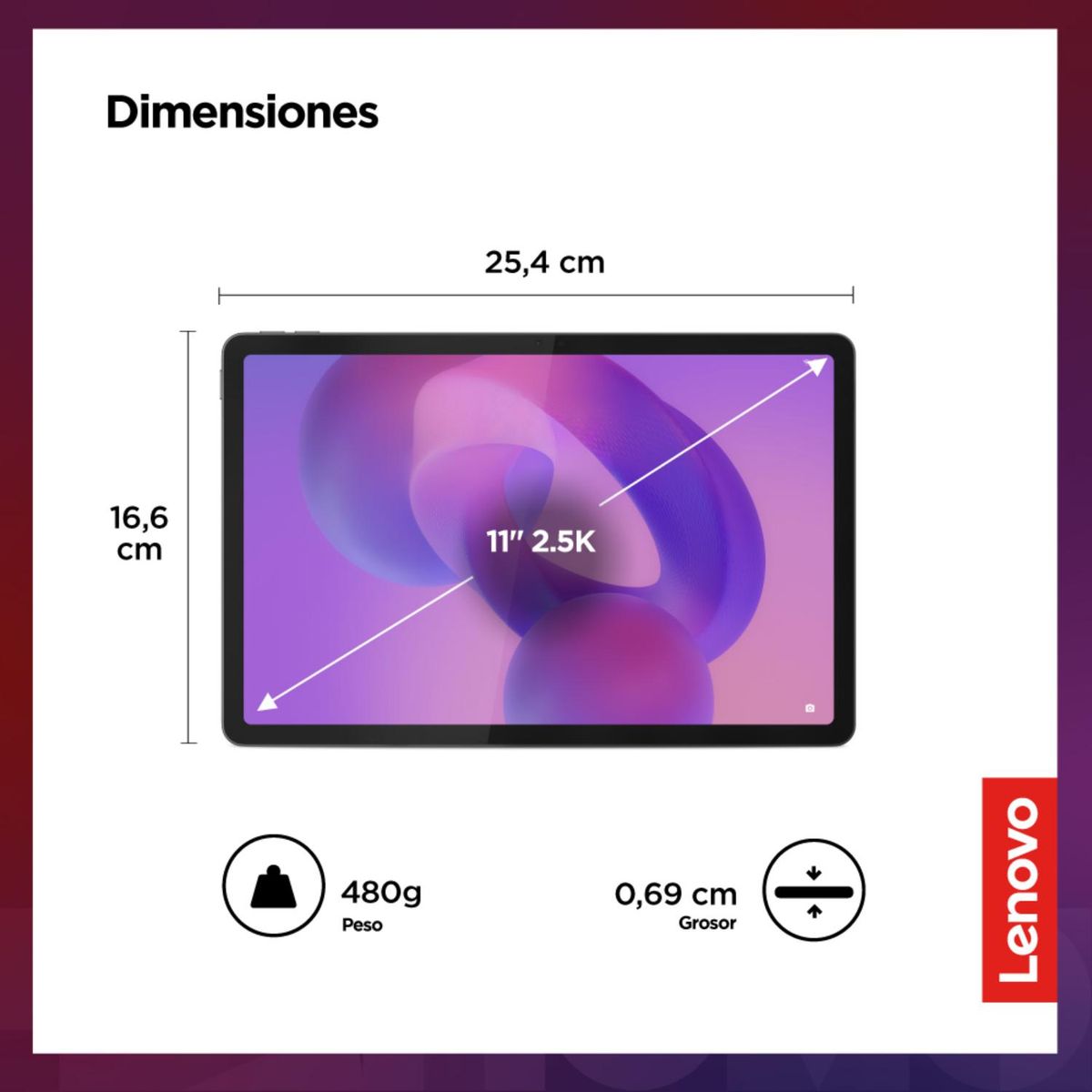 LENOVO - Tablet Lenovo Idea Tab MediaTek Dimensity 6300  4GB RAM 128GB 11" 2.5K 90Hz touch