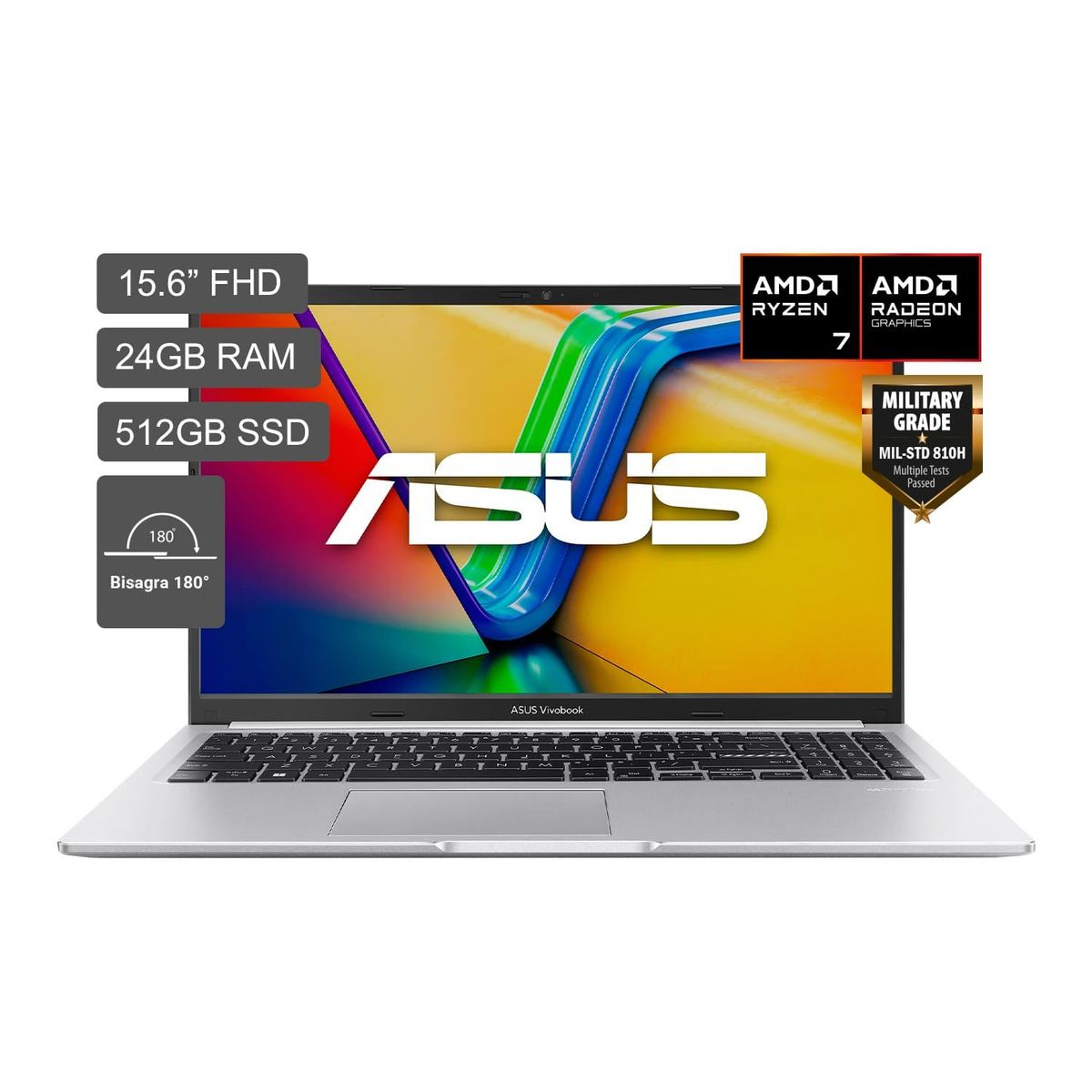 ASUS - Laptop Asus Vivobook 15 Amd Ryzen 7 170 24gb 512ssd 15.6" Fhd