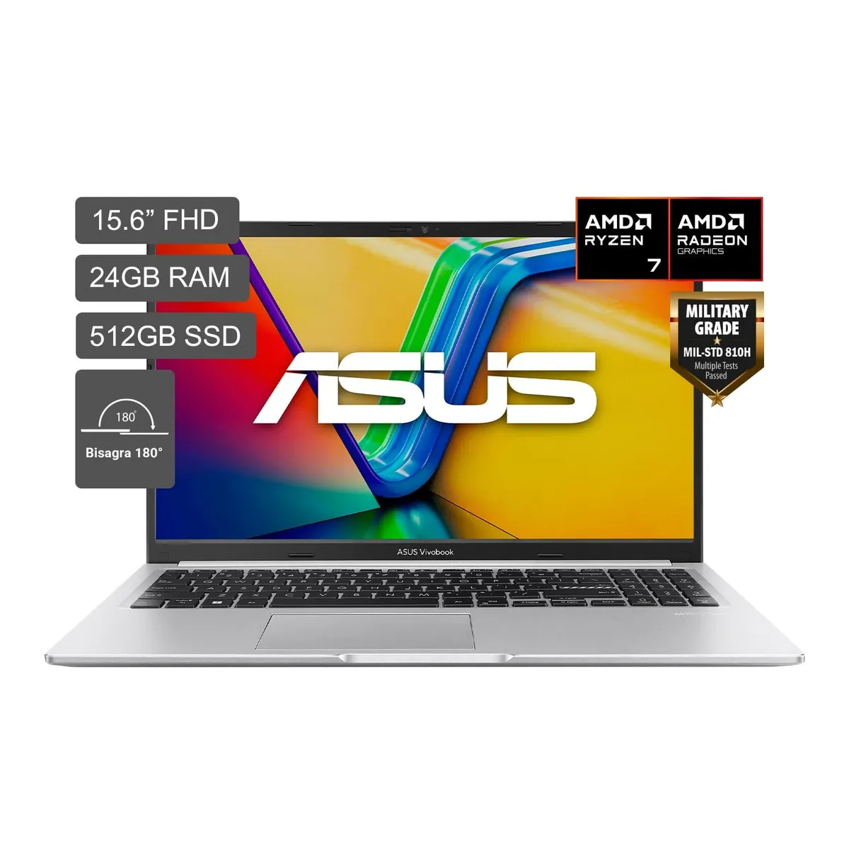 ASUS - Laptop Asus Vivobook 15 Amd Ryzen 7 170 24gb 512ssd 15.6" Fhd