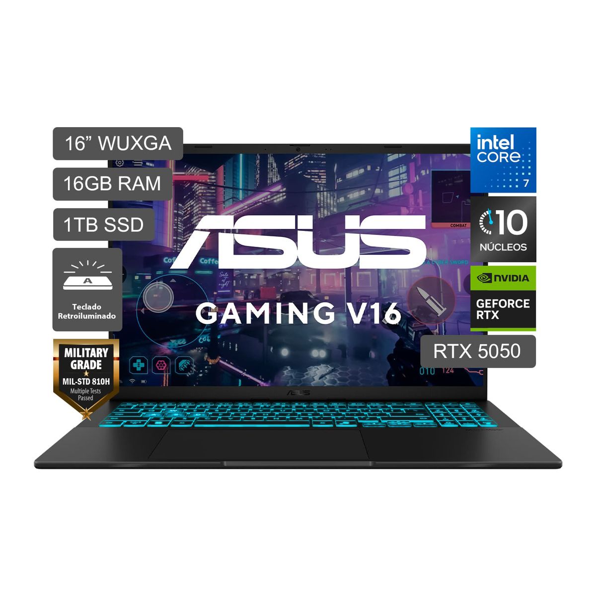 ASUS - Laptop Gamer Asus V16 Intel Core 7 240h 16gb Ram 1tb Ssd Nvidia Geforce Rtx 5050 16"