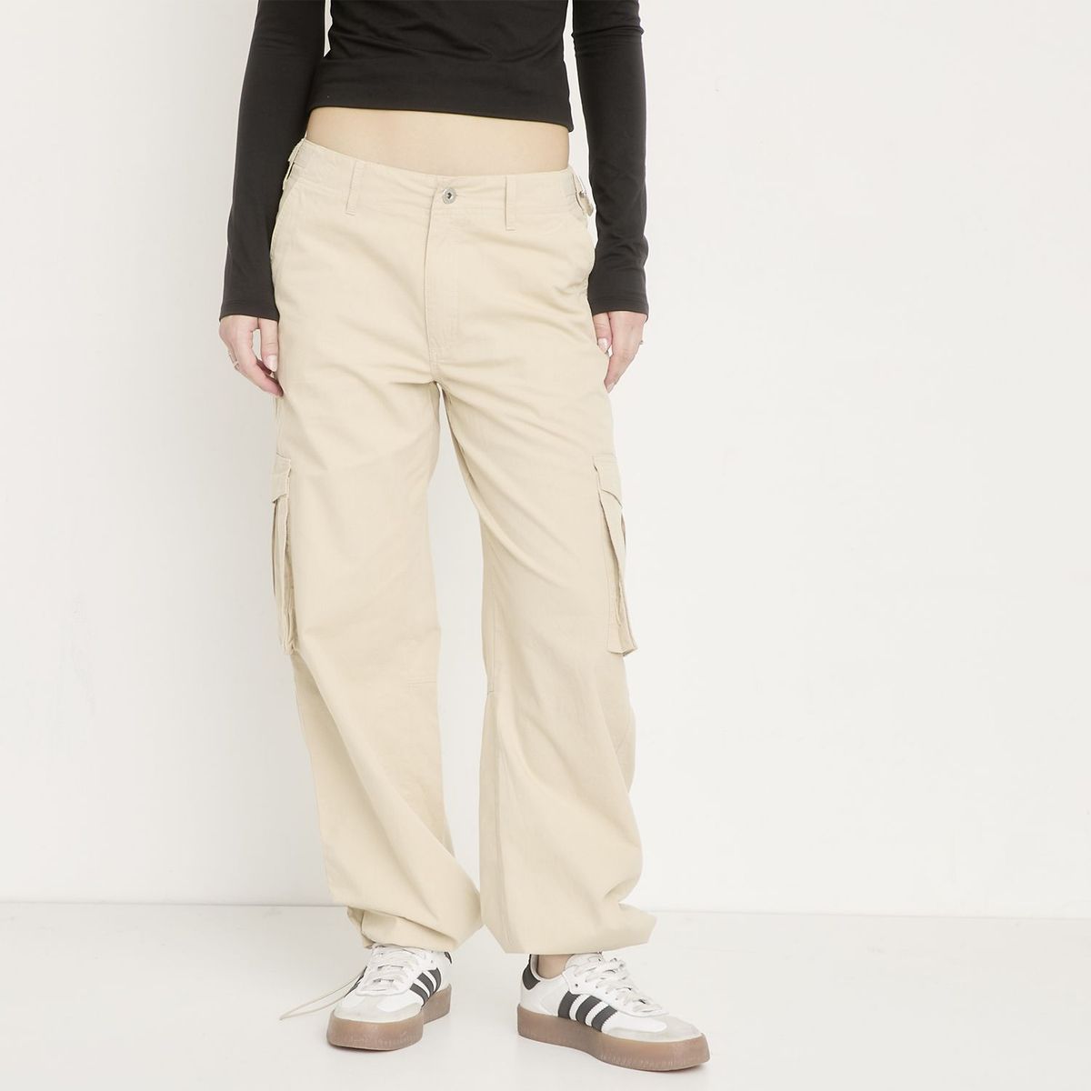 SYBILLA - Pantalón Cargo Tiro Medio Mujer Sybilla