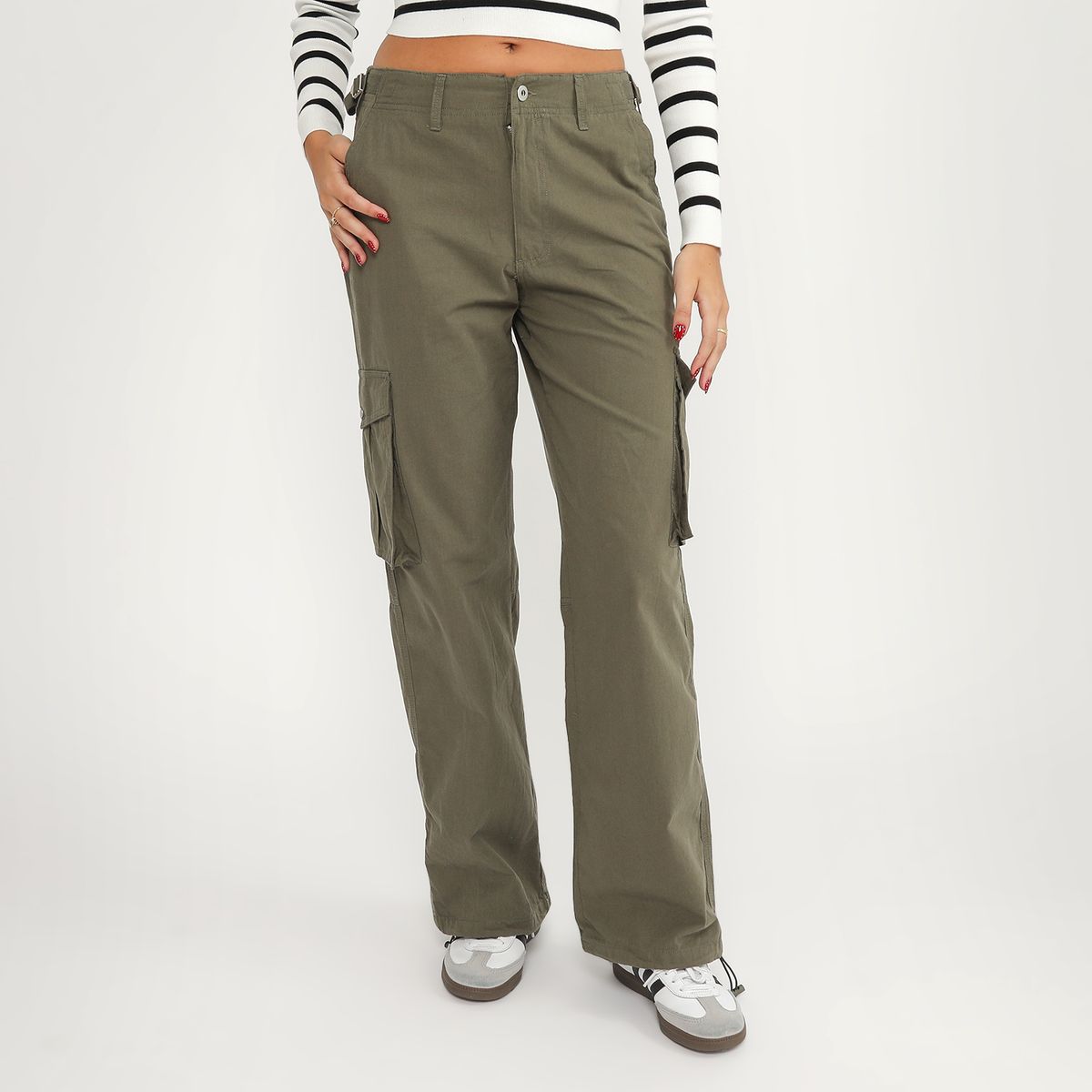 SYBILLA - Pantalón Cargo Tiro Medio Mujer Sybilla