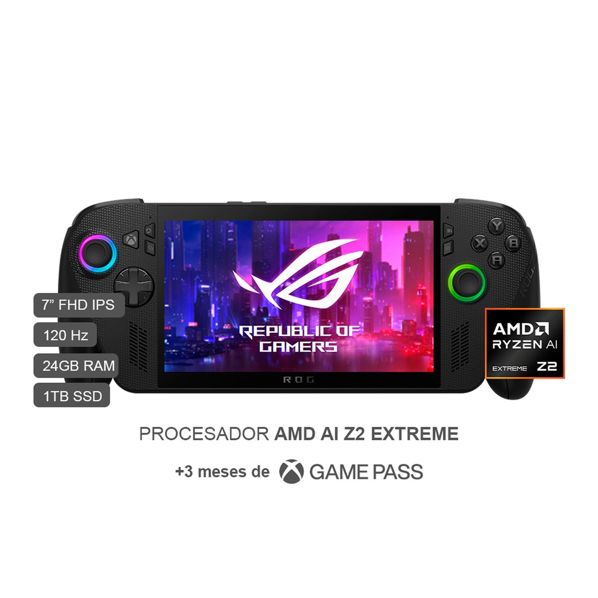 ASUS - Consola Rog Xbox Ally X Amd Ryzen Ai Z2 Extreme 24gb Ram 1tbssd 7" Fhd.