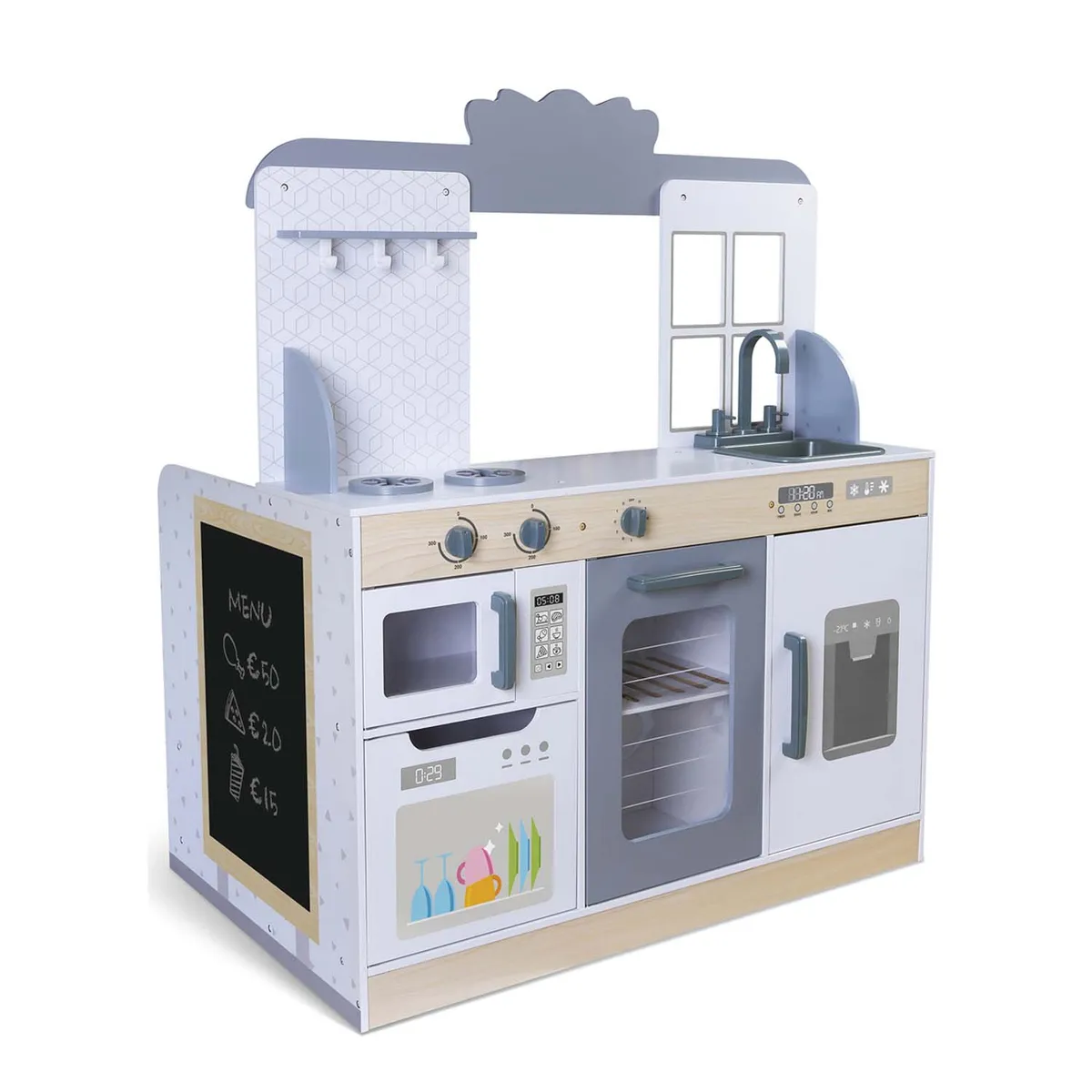 SCOOP - Juguete Cocina Niños De Madera 2 En 1 Mesa y Asientos Scoop