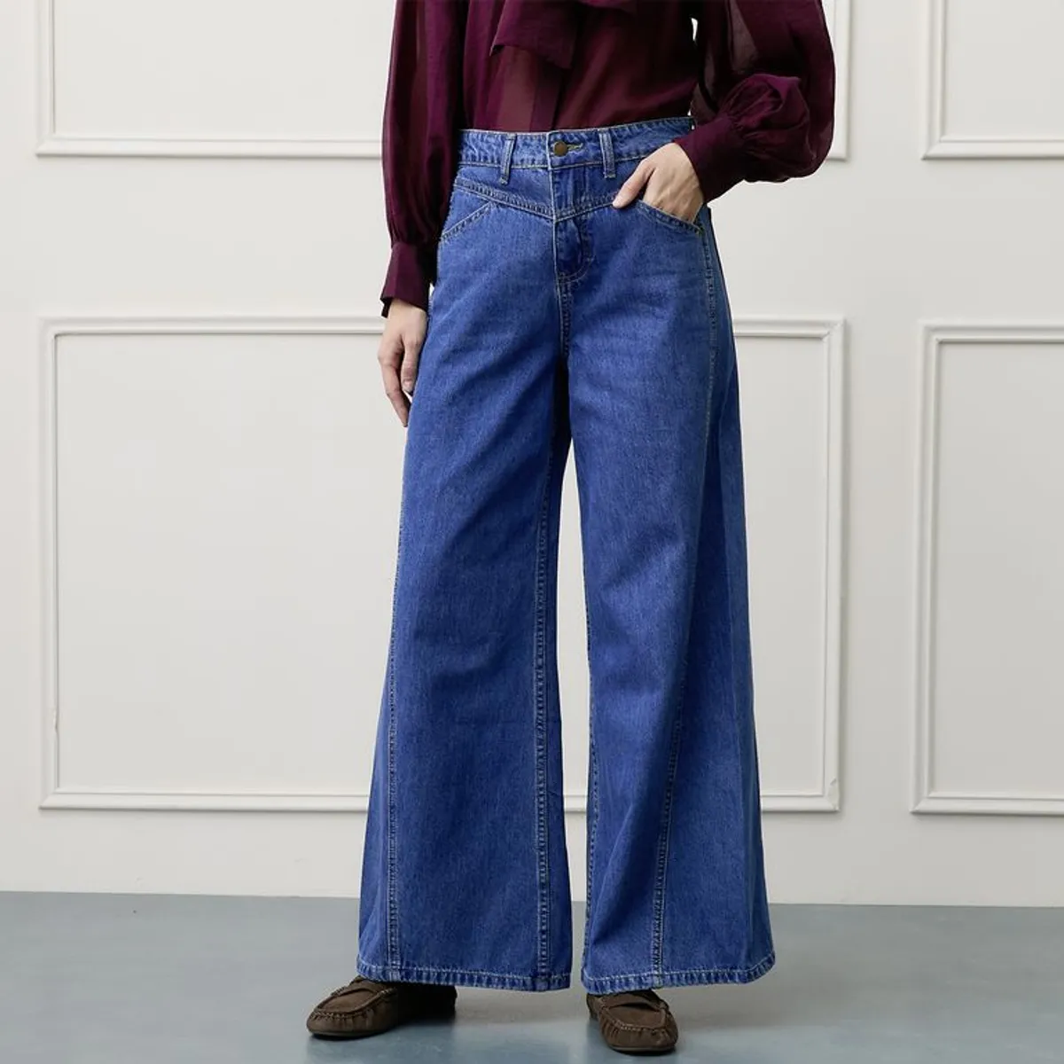 BASEMENT - Jean Straight Tiro Alto Mujer Basement