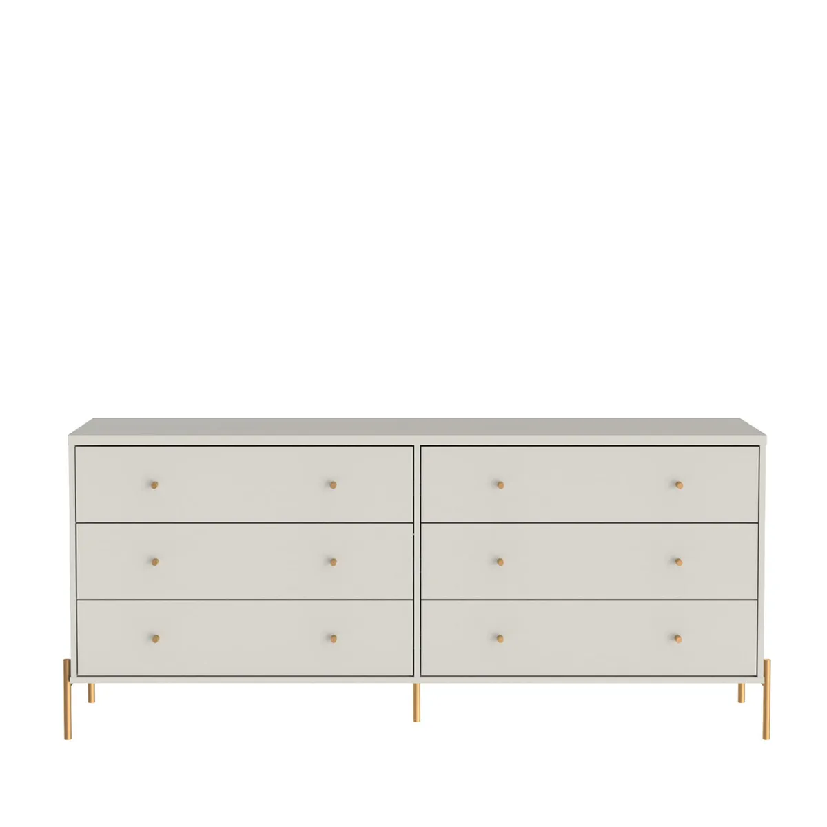 BASEMENT HOME - Comoda 6 Cajones Jasper Off White Matte Gold