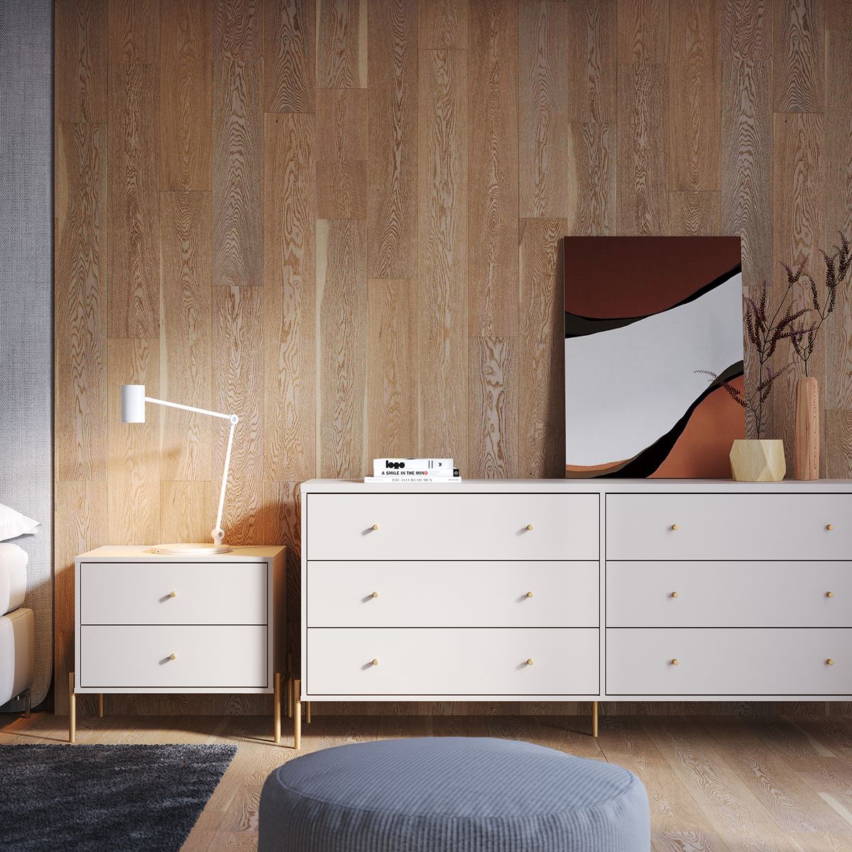 BASEMENT HOME - Velador Jasper Off White Matte Gold