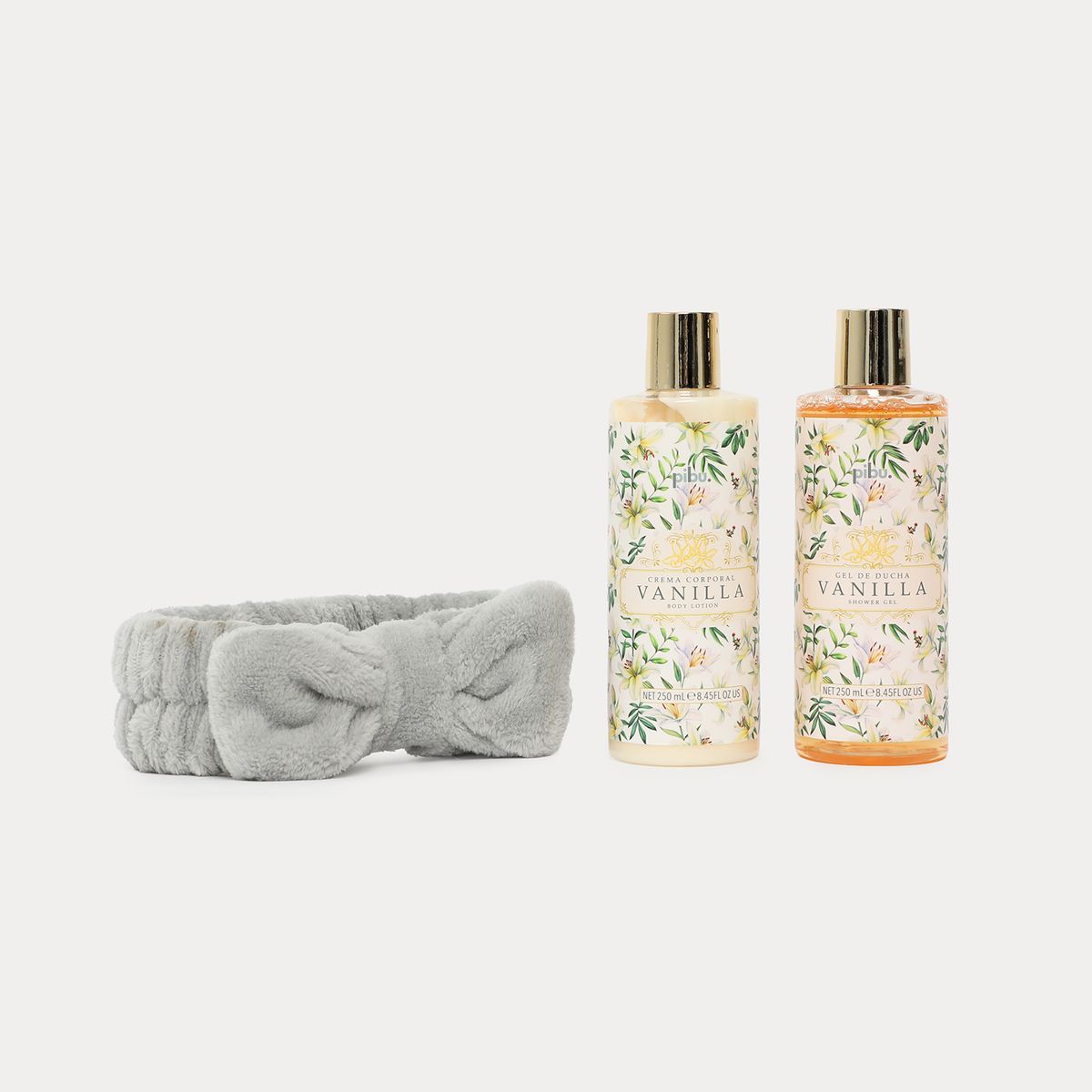 PIBU - Set De Baño Shower Gel 250Ml + Body Lotion 250Ml + Banda Skincare