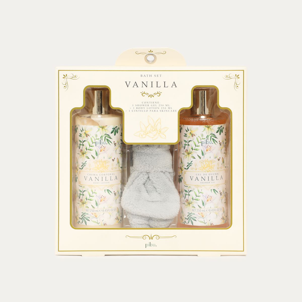 PIBU - Set De Baño Shower Gel 250Ml + Body Lotion 250Ml + Banda Skincare