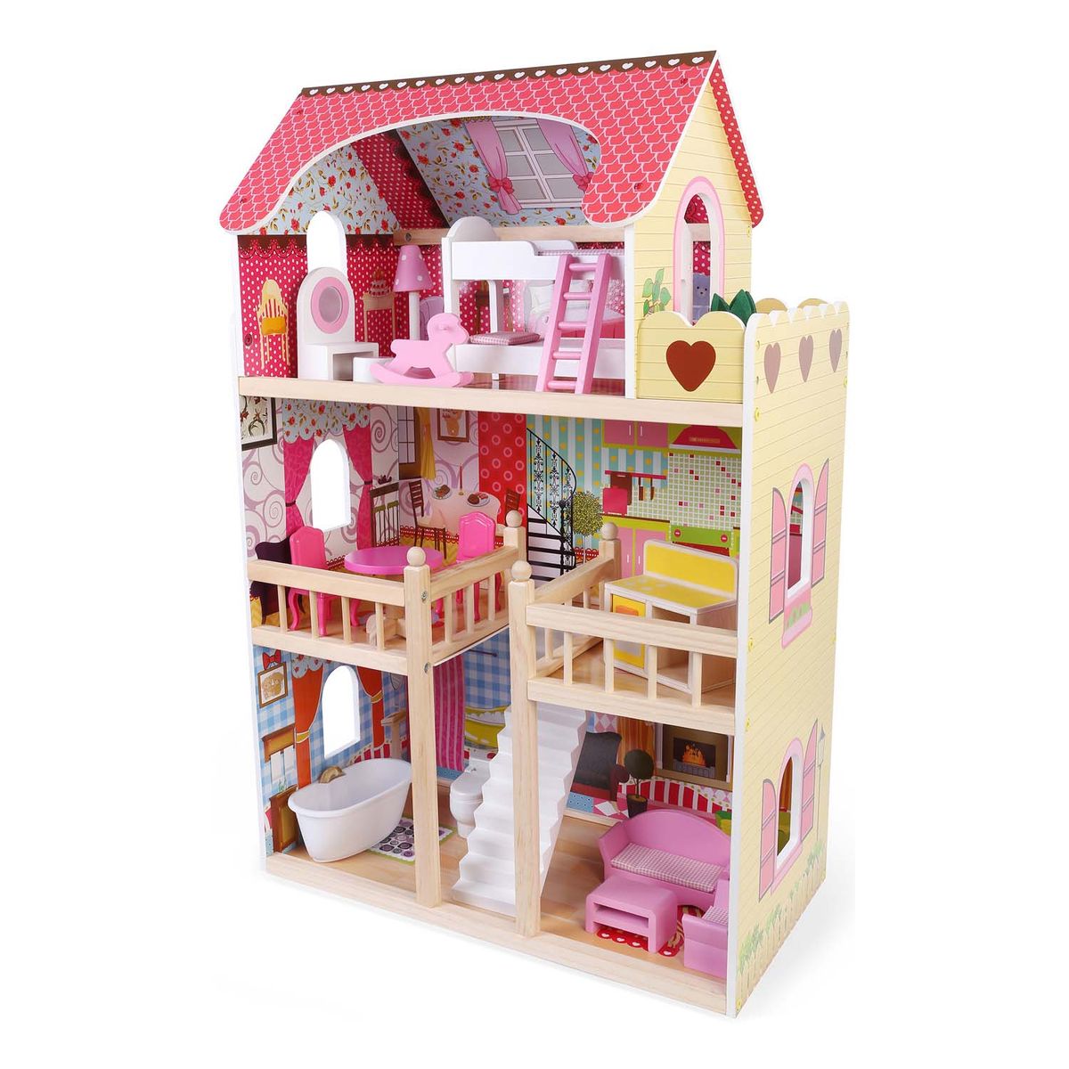 SCOOP - Juguete Casa Muñecas Madera Emily + Accesorios Scoop