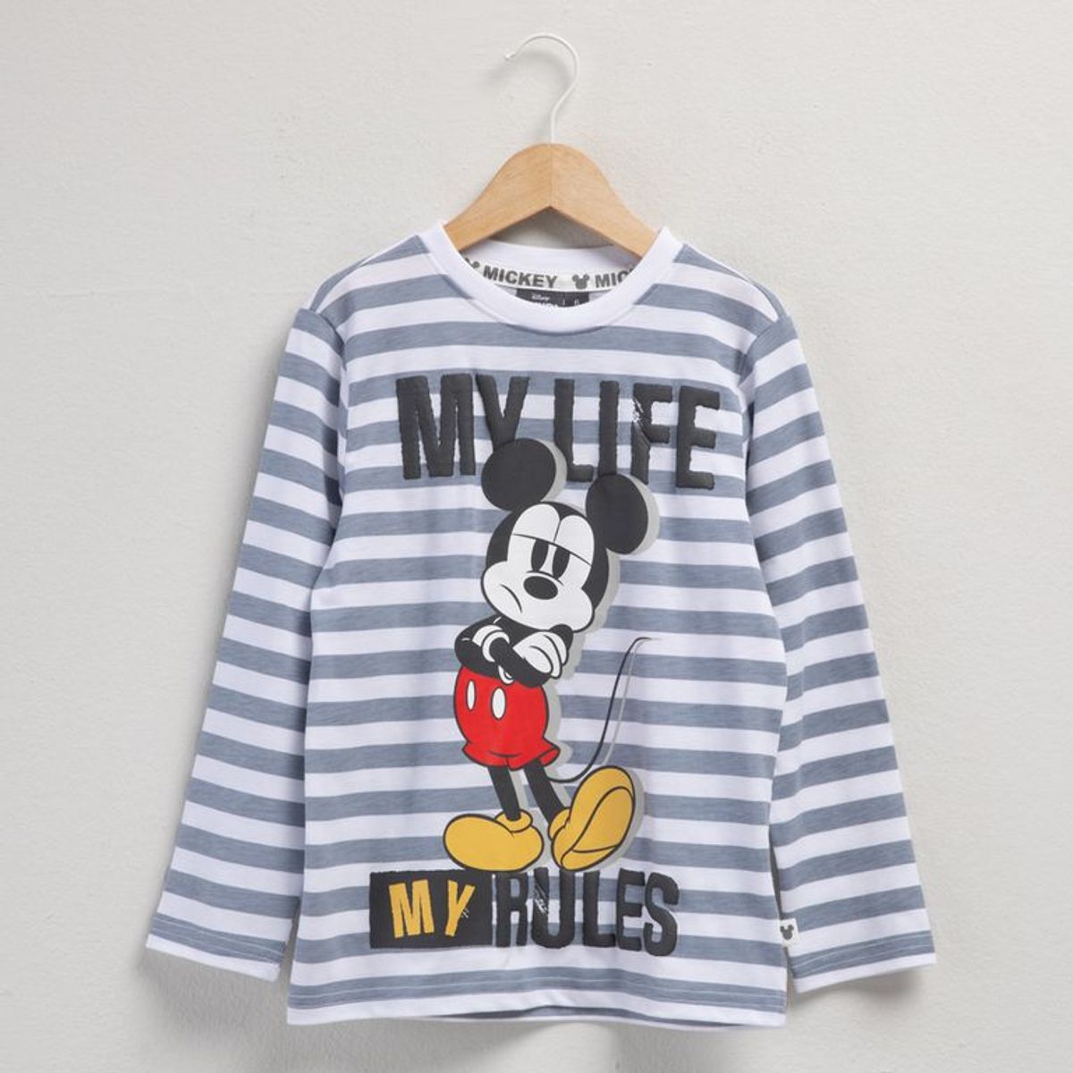 STD CHARACTERS - Polera Niño Manga Larga Algodón Mickey Mouse