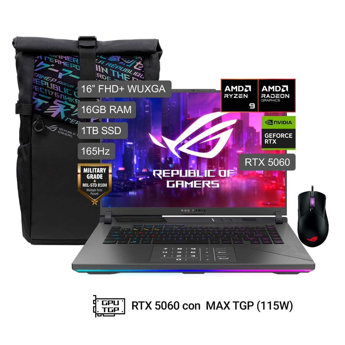 ASUS - Gamer Rog Strix G16 R9-9955HX 16GB 1TB RTX5060