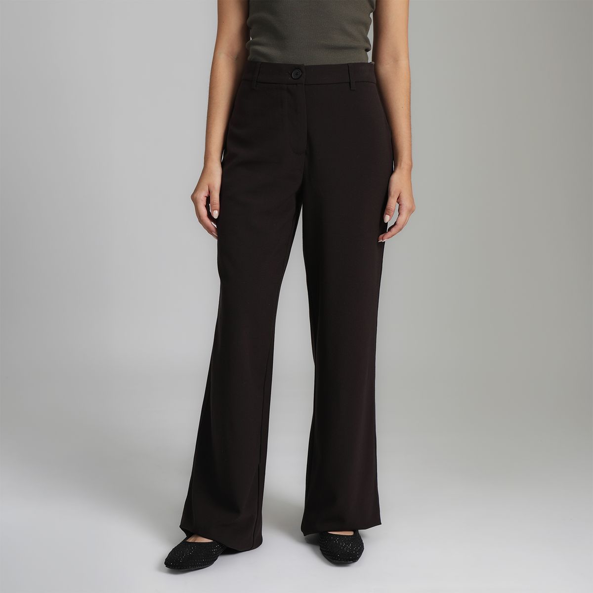 SYBILLA - Pantalón Straight Tiro Alto Mujer Sybilla