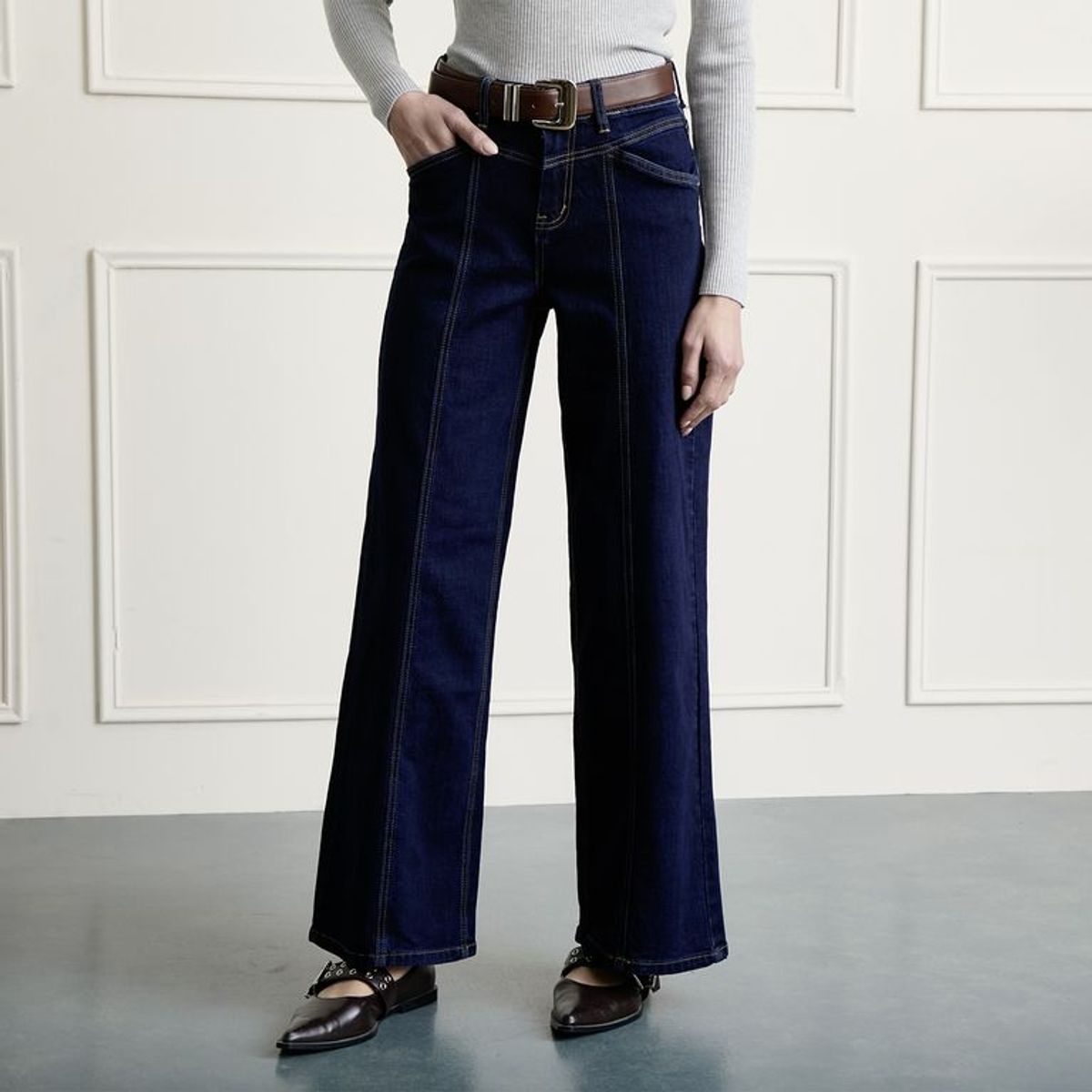 BASEMENT - Jean Wide Leg Tiro Alto Mujer Basement