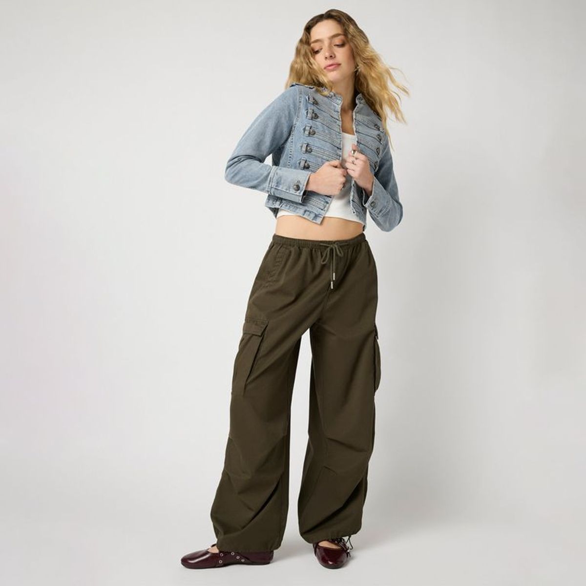 SYBILLA - Pantalón Wide Leg Tiro Medio Mujer Sybilla