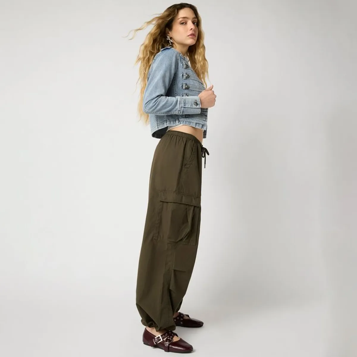 SYBILLA - Pantalón Wide Leg Tiro Medio Mujer Sybilla