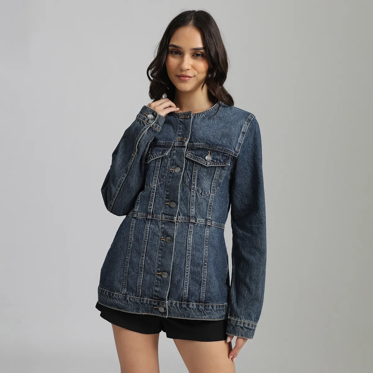 SYBILLA - Casaca Denim Mujer Sybilla