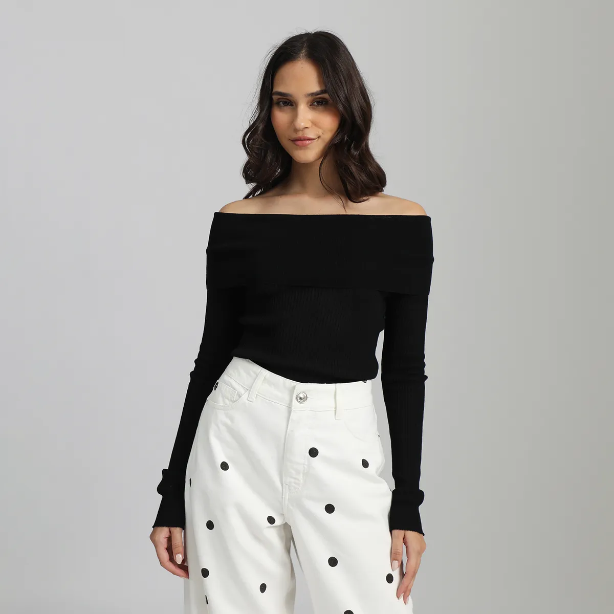 SYBILLA - Chompa Off Shoulder Mujer Sybilla
