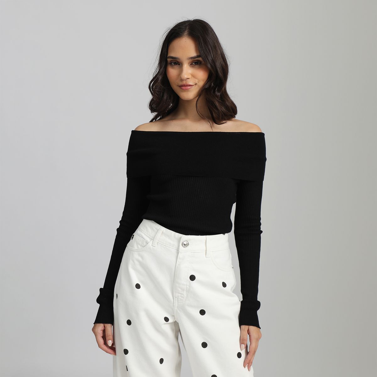 SYBILLA - Chompa Off Shoulder Mujer Sybilla