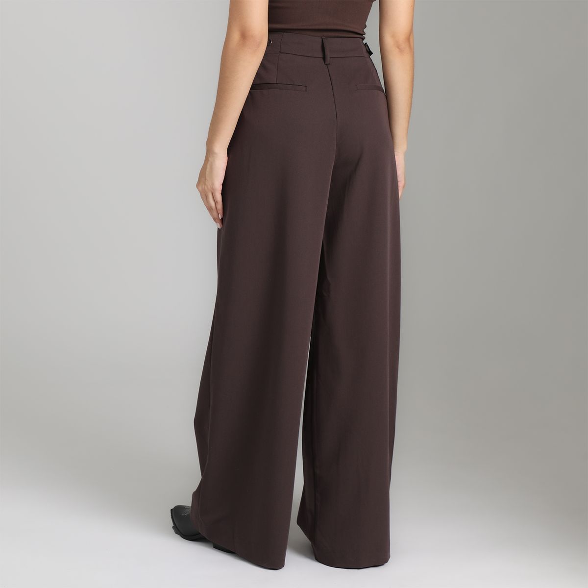 SYBILLA - Pantalón Wide Leg Tiro Alto Mujer Sybilla