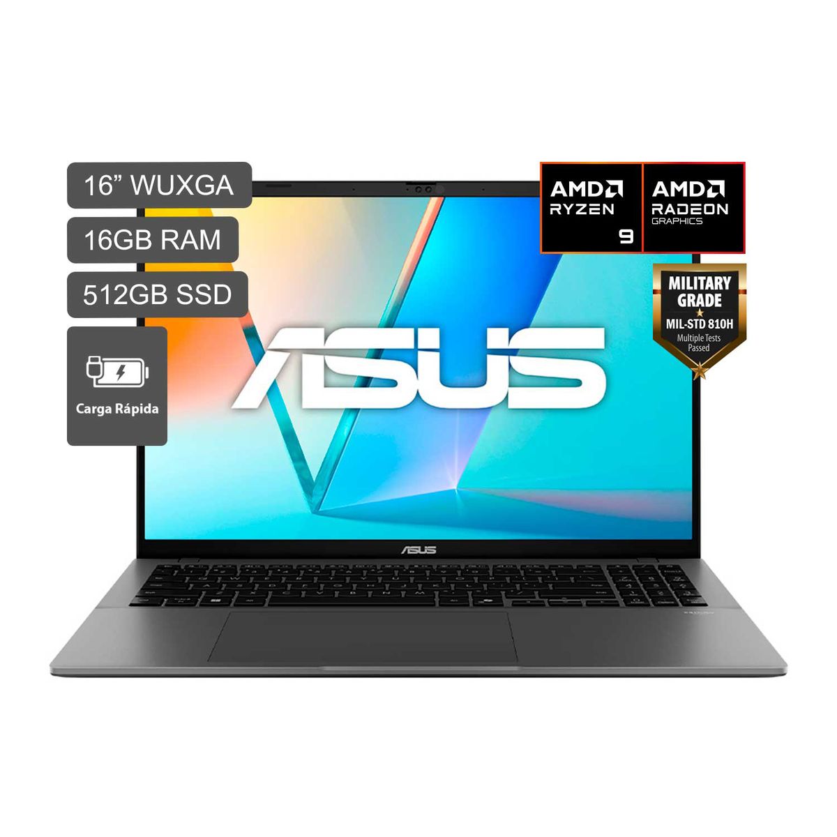 ASUS - Asus Vivobook S16 AMD Ryzen 9 270 16GB 512SSD 16" WUXGA