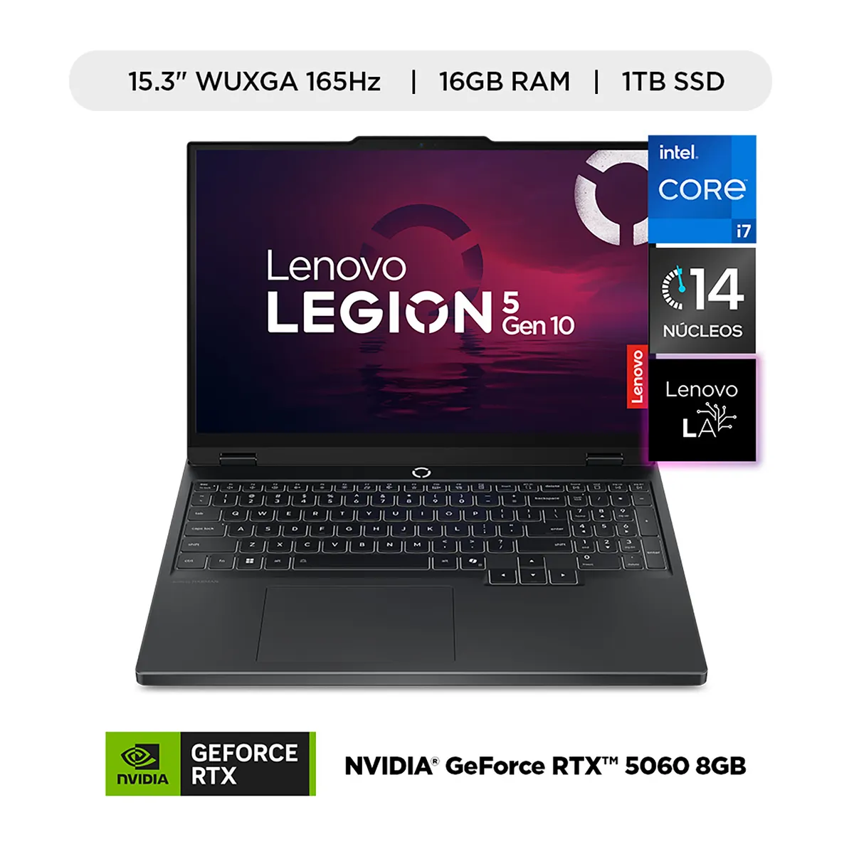LENOVO - Laptop Gamer Legion 5i 13va Gen Intel Core i7 RTX 5060 16GB RAM 1TB SSD 15.3"
